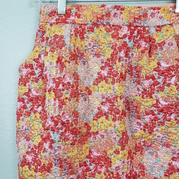 LULUS Ellarina Floral Column Skirt Pink Metallic Midi Sz XS Ethereal Twee - Picture 3 of 9